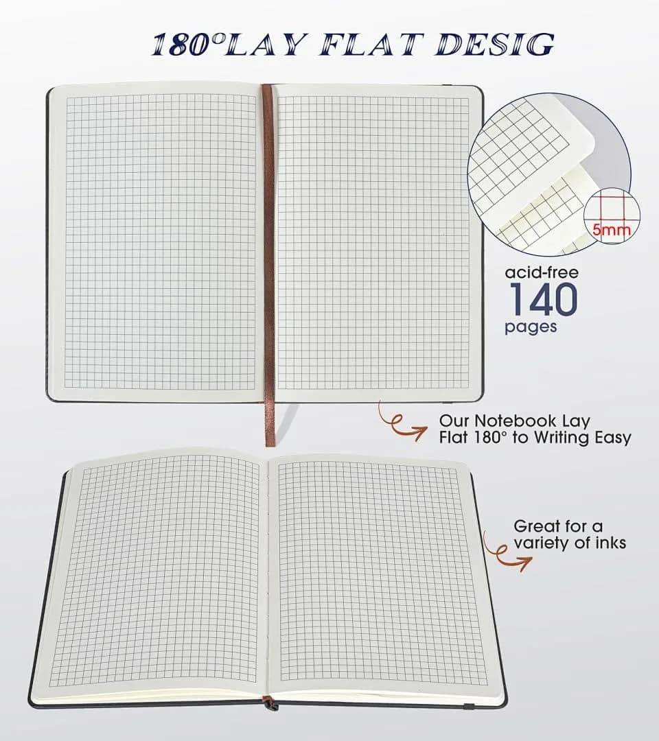 Biuwory Black Blank_Book Hardcover Executive Notebook | Acid-Free Paper Journal - view 5