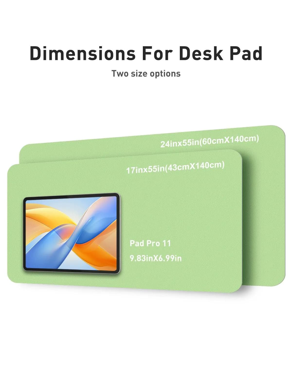Aothia Faux Leather Desk Mat - Foam Green 140cm x 43cm (55" x 17") | Protects Desks from Scratches, Spills, and Heat - view 5