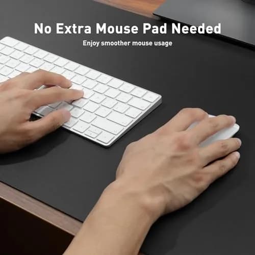Aothia Faux Leather Desk Mat - Black, 140cm x 60cm (55" x 24") | Protects Desks from Scratches, Spills, and Heat thumbnail 4