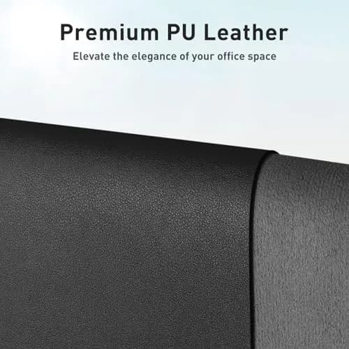 Aothia Faux Leather Desk Mat - Black, 140cm x 60cm (55" x 24") | Protects Desks from Scratches, Spills, and Heat thumbnail 2