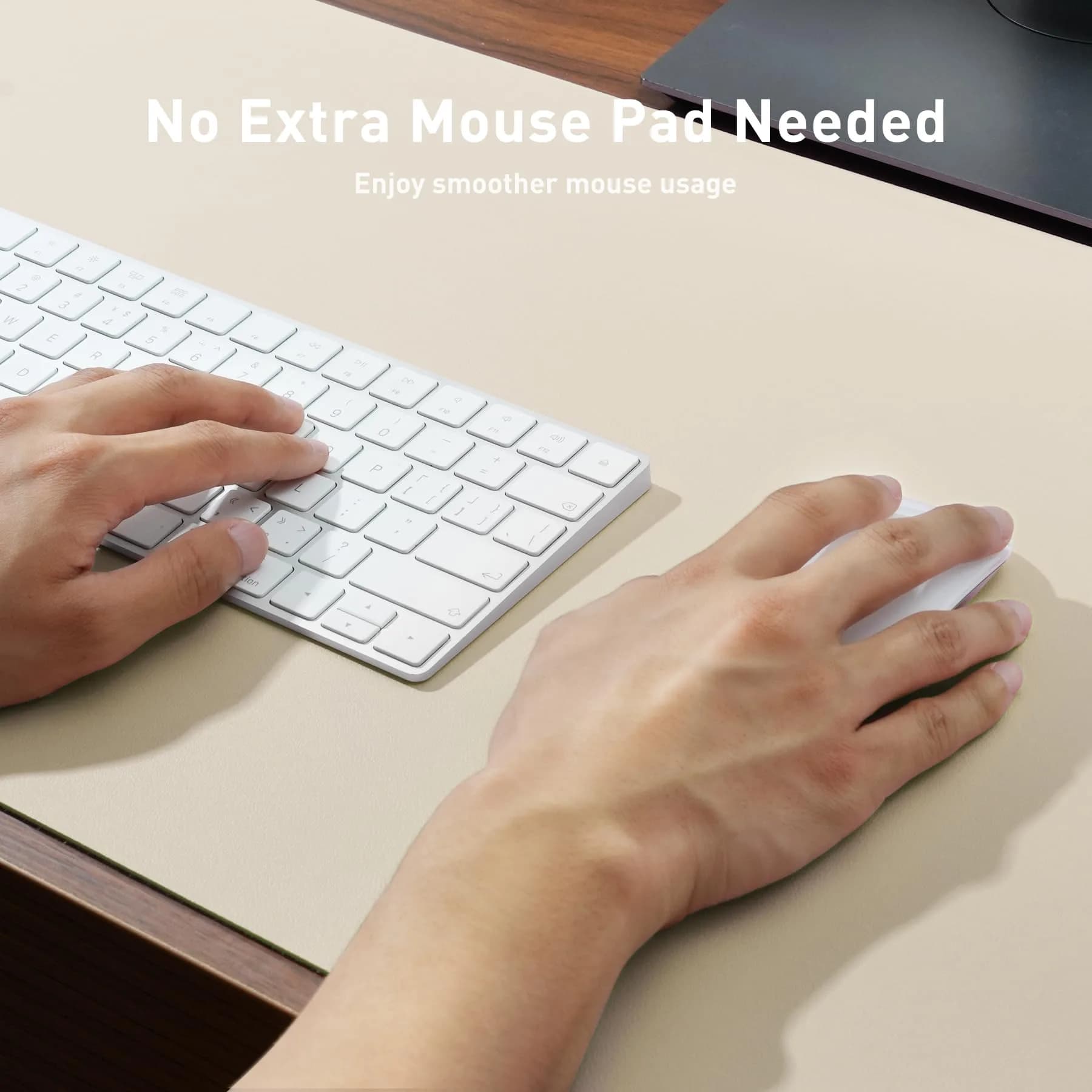 Aothia Faux Leather Desk Mat - Large 140cm x 61cm (55" x 24") | Waterproof & Non-Slip PU Leather Writing Surface - view 4