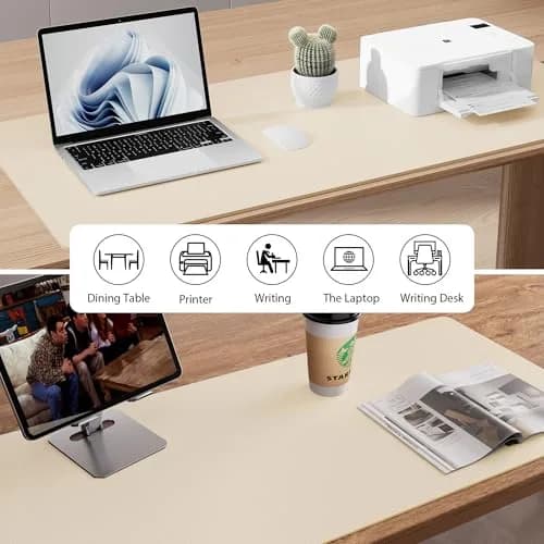Aothia Faux Leather Desk Mat - Large 140cm x 61cm (55" x 24") | Waterproof & Non-Slip PU Leather Writing Surface thumbnail 6
