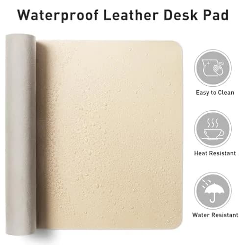 Aothia Faux Leather Desk Mat - Large 140cm x 61cm (55" x 24") | Waterproof & Non-Slip PU Leather Writing Surface thumbnail 7