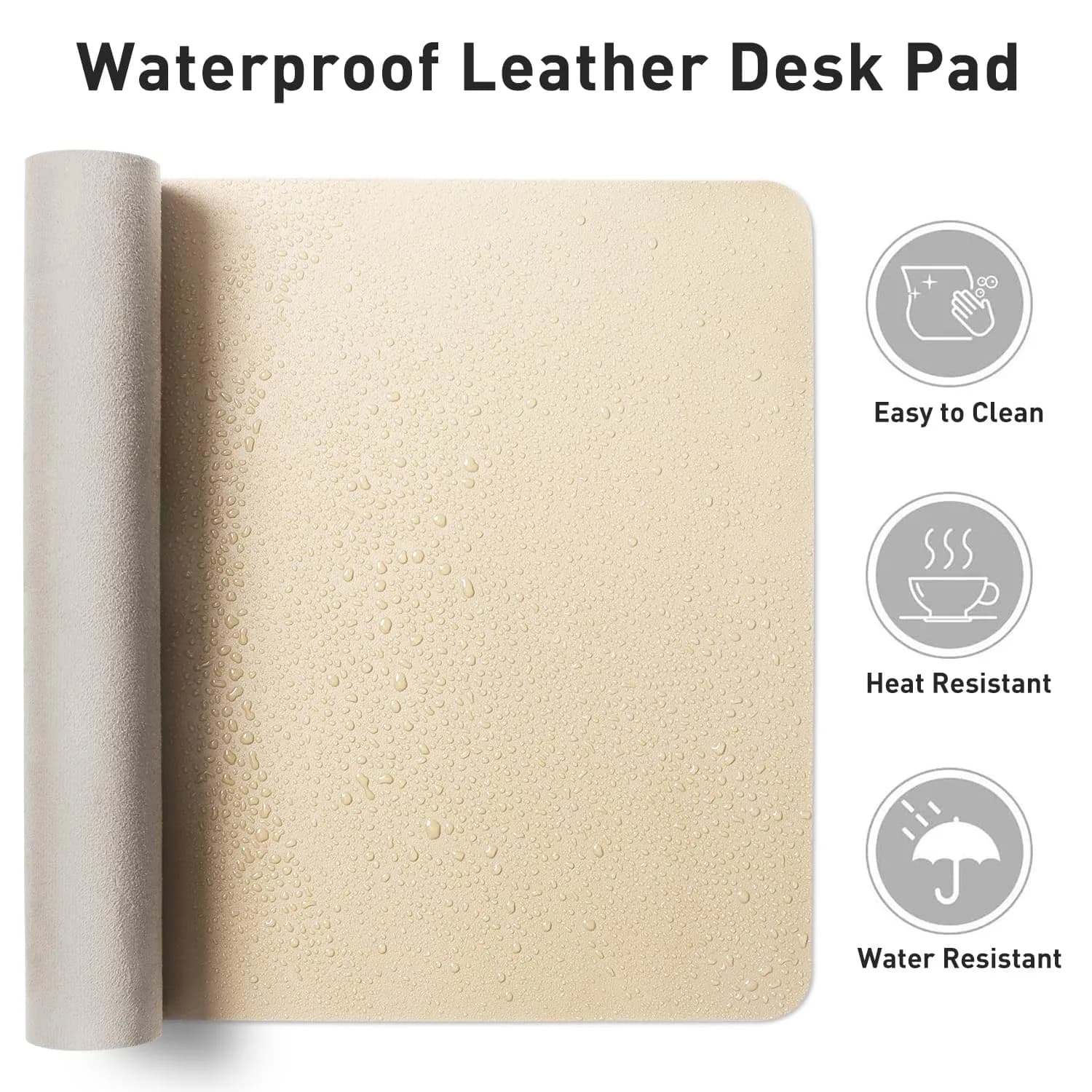 Aothia Faux Leather Desk Mat - Large 140cm x 61cm (55" x 24") | Waterproof & Non-Slip PU Leather Writing Surface - view 7