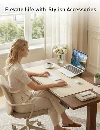 Aothia Faux Leather Desk Mat - Large 140cm x 61cm (55" x 24") | Waterproof & Non-Slip PU Leather Writing Surface thumbnail 8