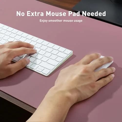 Aothia Faux Leather Desk Mat Dark Pink 140cm (55") x 43cm (17") | Smooth Writing Surface for Office & Home thumbnail 4