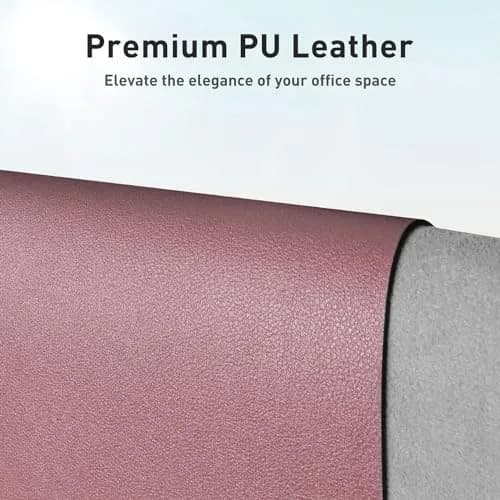 Aothia Faux Leather Desk Mat Dark Pink 140cm (55") x 43cm (17") | Smooth Writing Surface for Office & Home thumbnail 2