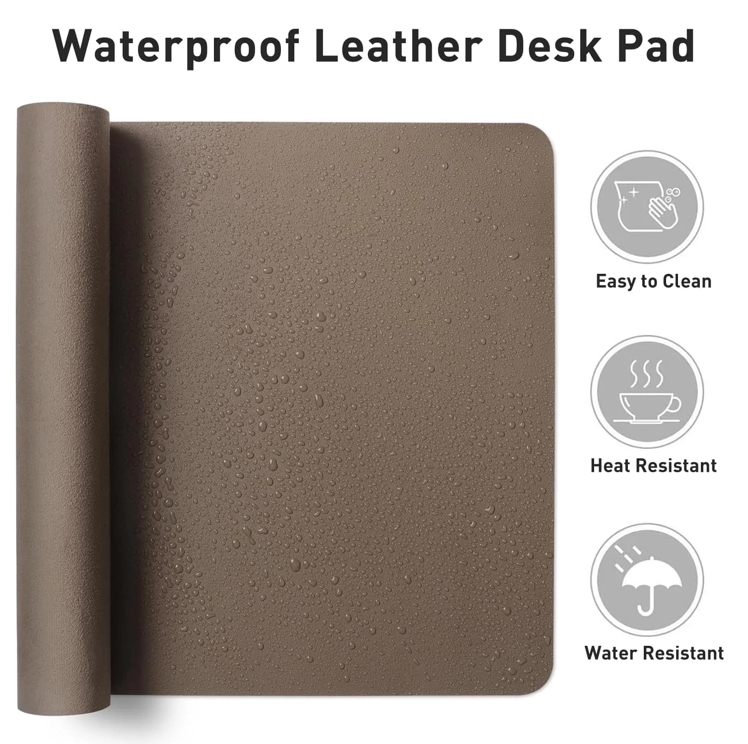 Aothia Faux Leather Desk Mat - Large 55" x 24" PU Leather Blotter | Waterproof Writing Surface for Office & Home - view 7