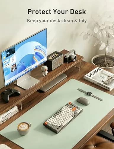 Aothia Faux Leather Desk Mat Aqua 140cm (55") x 43cm (17") | Smooth Writing Surface for Office & Home thumbnail 8
