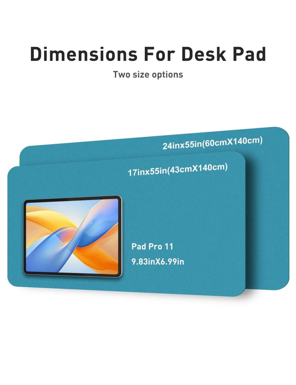 Aothia Faux Leather Desk Mat - Non-Slip PU Leather Desk Blotter, Waterproof Writing Surface, Large Desk Pad for Office & Home (Turquoise, 140cm x 43cm) - view 5