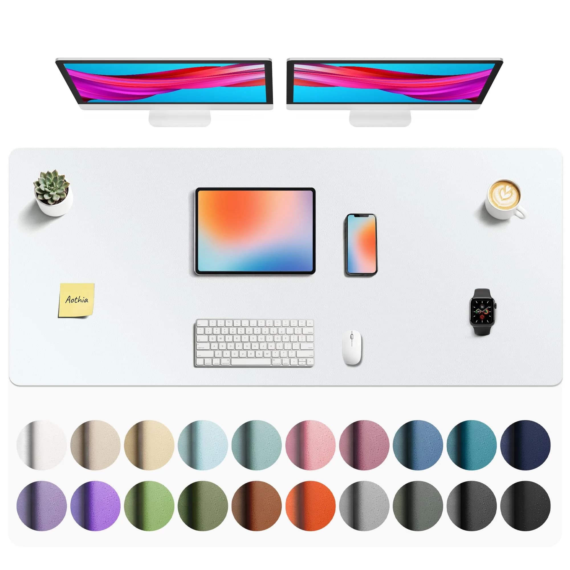 Aothia Faux Leather Desk Mat 139.7cm x 60.96cm (55" x 24") | Smooth Writing Surface for Home & Office - main product image