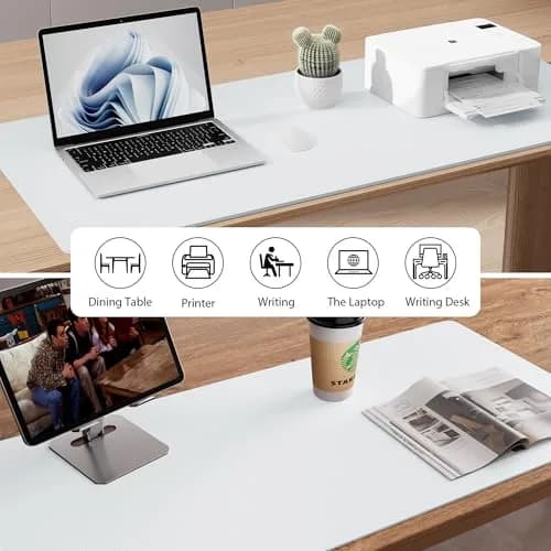 Aothia Faux Leather Desk Mat 139.7cm x 60.96cm (55" x 24") | Smooth Writing Surface for Home & Office thumbnail 6