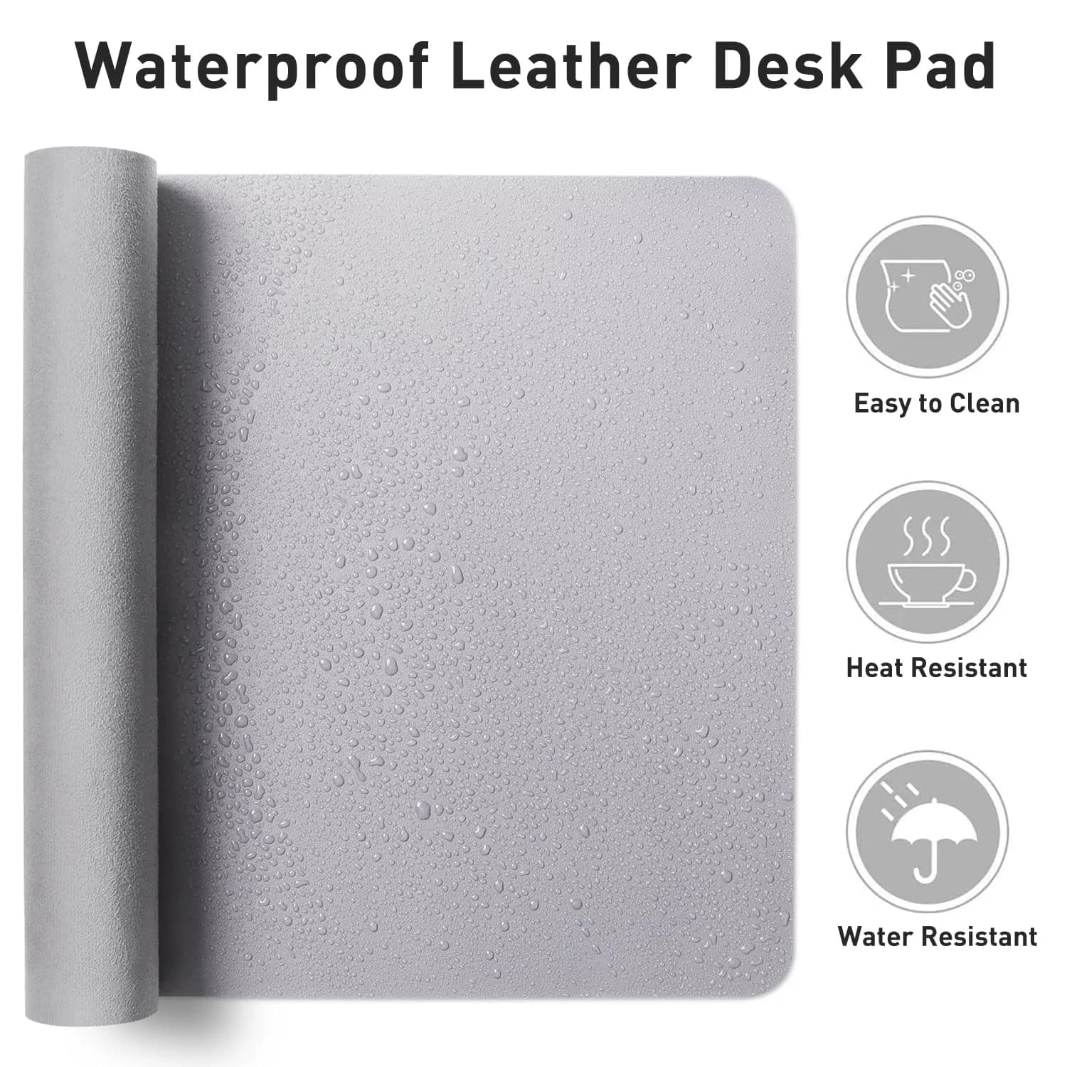 Aothia Smoky Lavender Desk Mat 55" x 17" | Faux Leather Large Mouse Pad - view 7