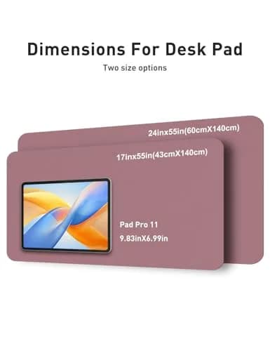 Aothia Faux Leather Desk Mat - Dark Pink, 140cm x 60cm (55" x 24") | Protects Desks from Scratches, Spills, and Heat thumbnail 5