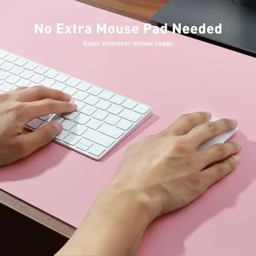 Aothia Faux Leather Desk Mat - Fairy Pink, 140cm x 61cm (55" x 24") | Waterproof Writing Surface for Office & Home thumbnail 4