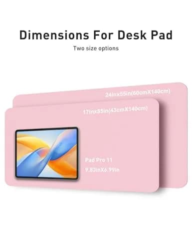 Aothia Faux Leather Desk Mat - Fairy Pink, 140cm x 61cm (55" x 24") | Waterproof Writing Surface for Office & Home thumbnail 5