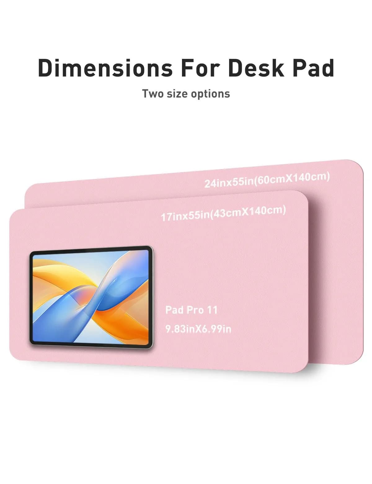 Aothia Faux Leather Desk Mat - Fairy Pink, 140cm x 61cm (55" x 24") | Waterproof Writing Surface for Office & Home - view 5