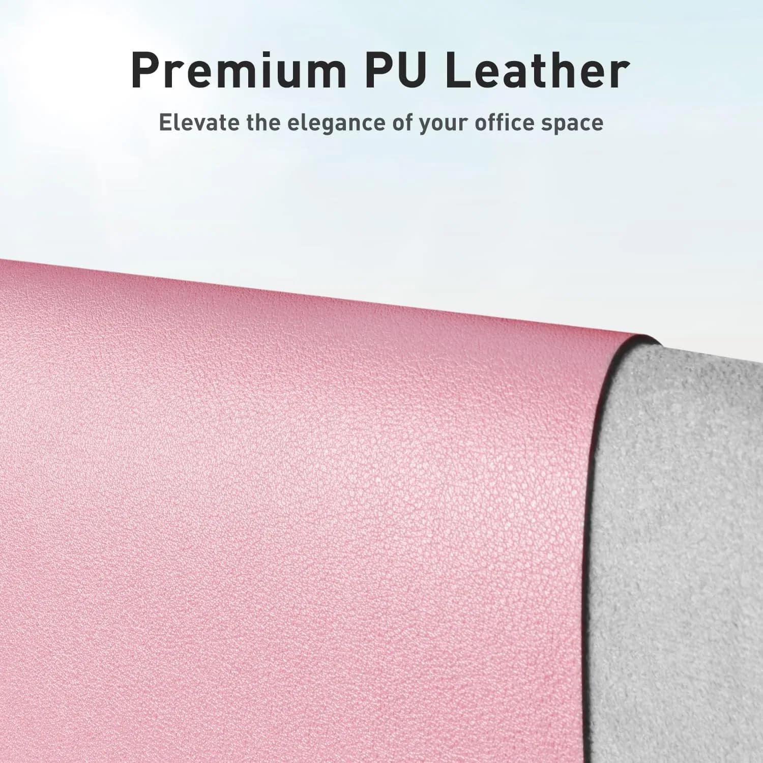 Aothia Faux Leather Desk Mat - Fairy Pink, 140cm x 61cm (55" x 24") | Waterproof Writing Surface for Office & Home - view 2