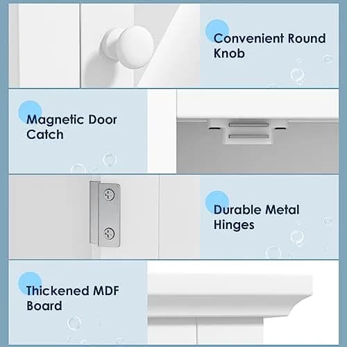 NAFORT Wall Mounted Medicine Cabinet with Mirror, 22" x 6" x 27" | 5-Position Adjustable Shelf, Space-Saving Bathroom Organizer thumbnail 4
