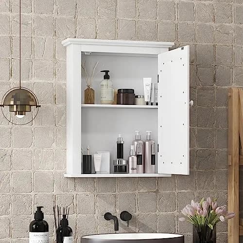 NAFORT Wall Mounted Medicine Cabinet with Mirror, 22" x 6" x 27" | 5-Position Adjustable Shelf, Space-Saving Bathroom Organizer thumbnail 2
