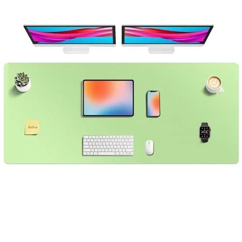 Aothia Faux Leather Desk Mat - Foam Green, 55" x 24" | Protects Desk, Enhances Workspace - view 2