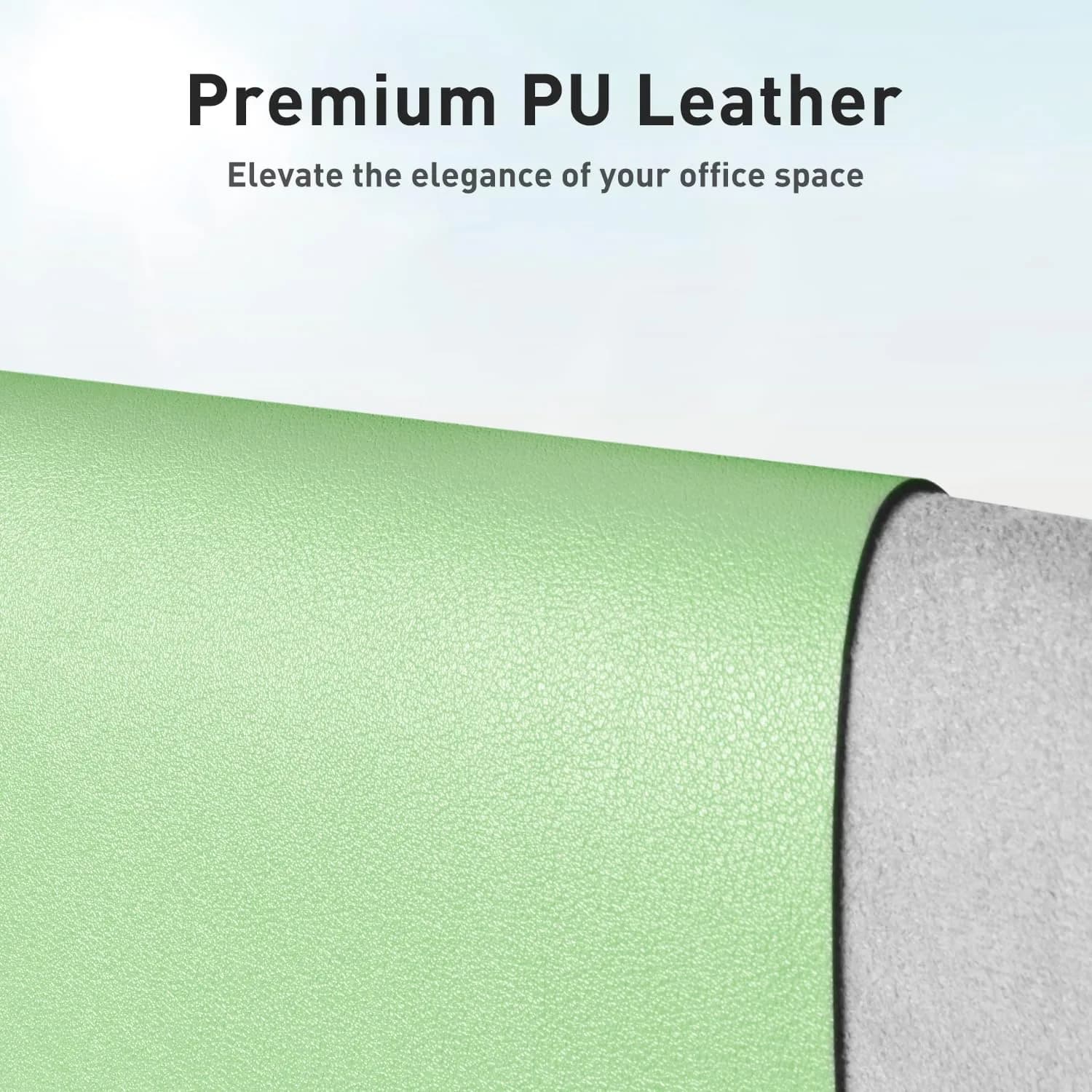 Aothia Faux Leather Desk Mat - Foam Green, 55" x 24" | Protects Desk, Enhances Workspace - view 4
