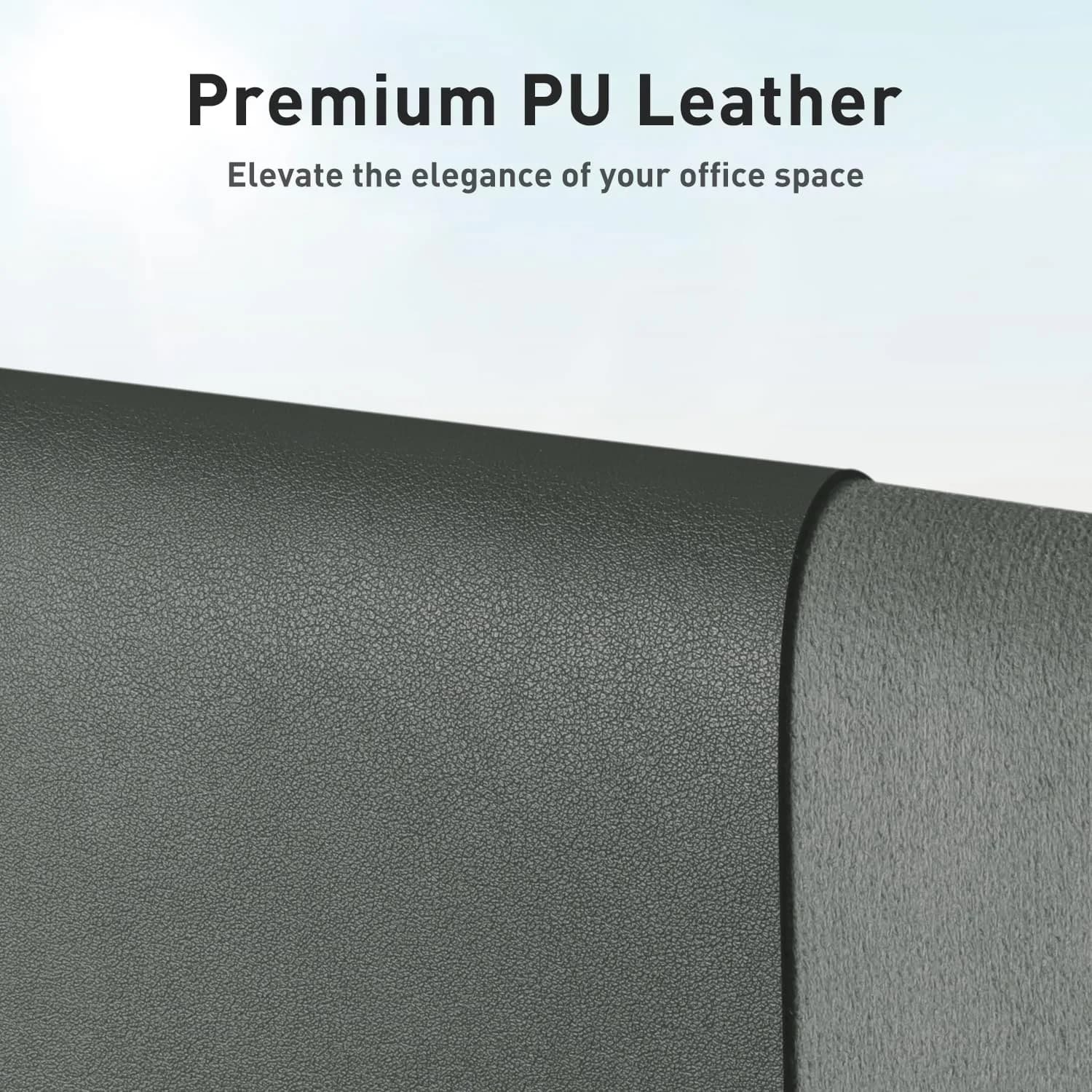 Aothia Faux Leather Desk Mat Jungle Green 55" x 17" | Protects Your Desk with Style - view 2