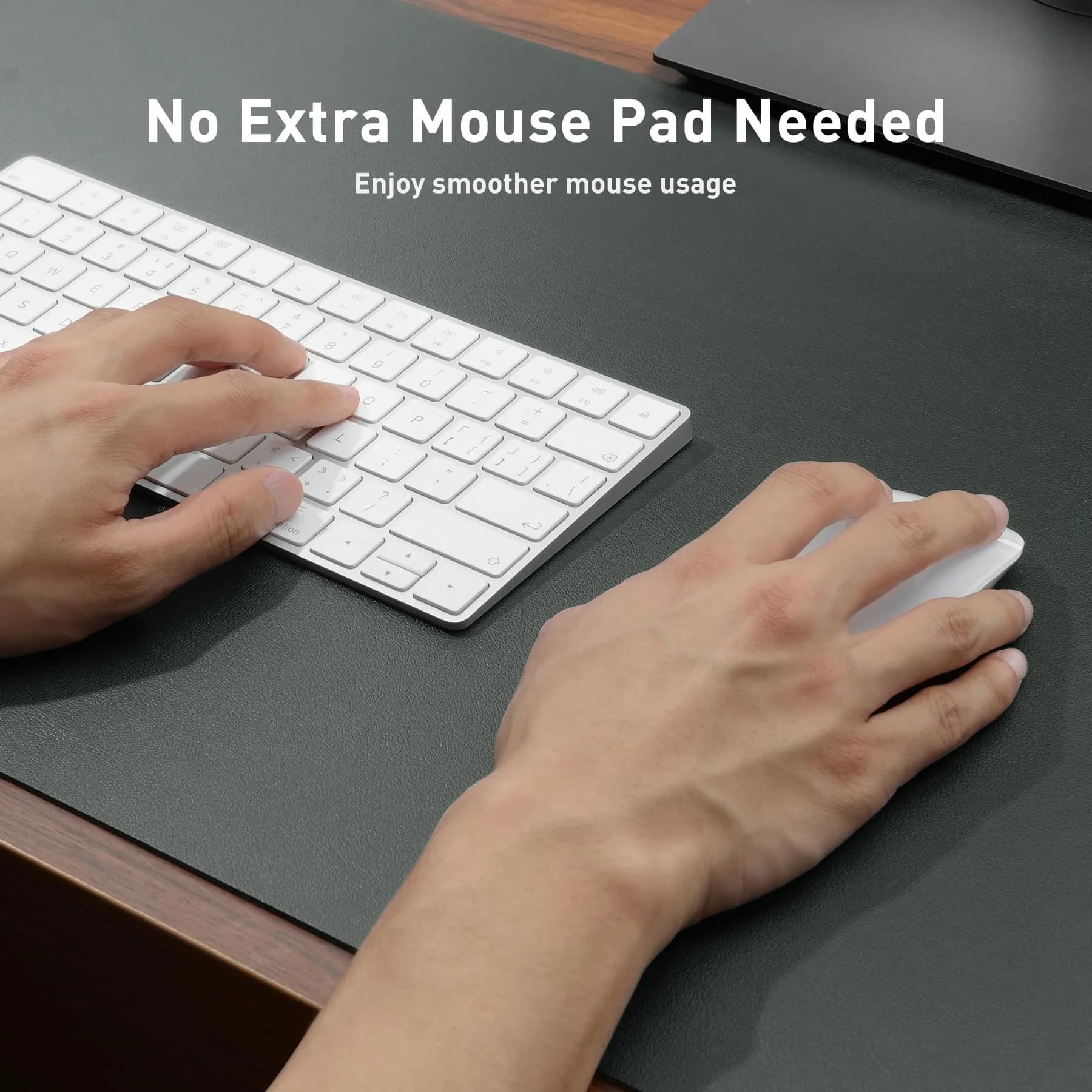 Aothia Faux Leather Desk Mat Jungle Green 55" x 17" | Protects Your Desk with Style - view 4
