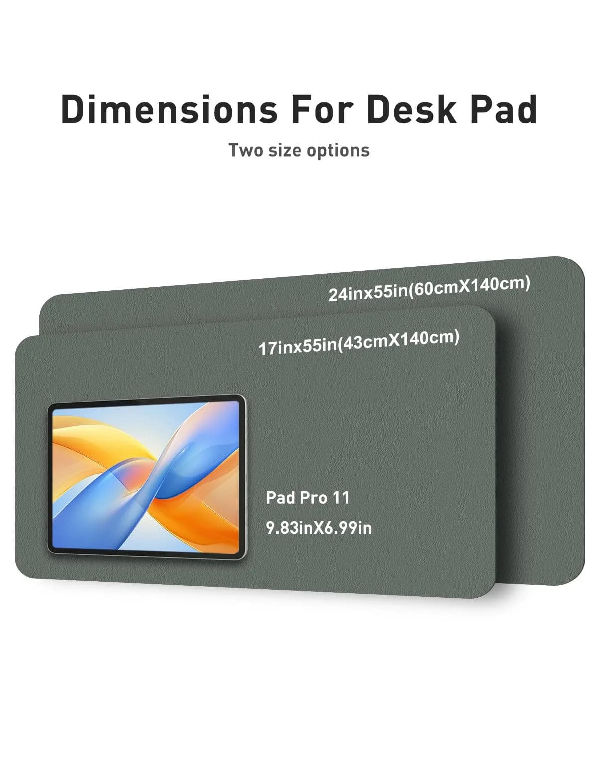 Aothia Faux Leather Desk Mat Jungle Green 55" x 17" | Protects Your Desk with Style - view 5