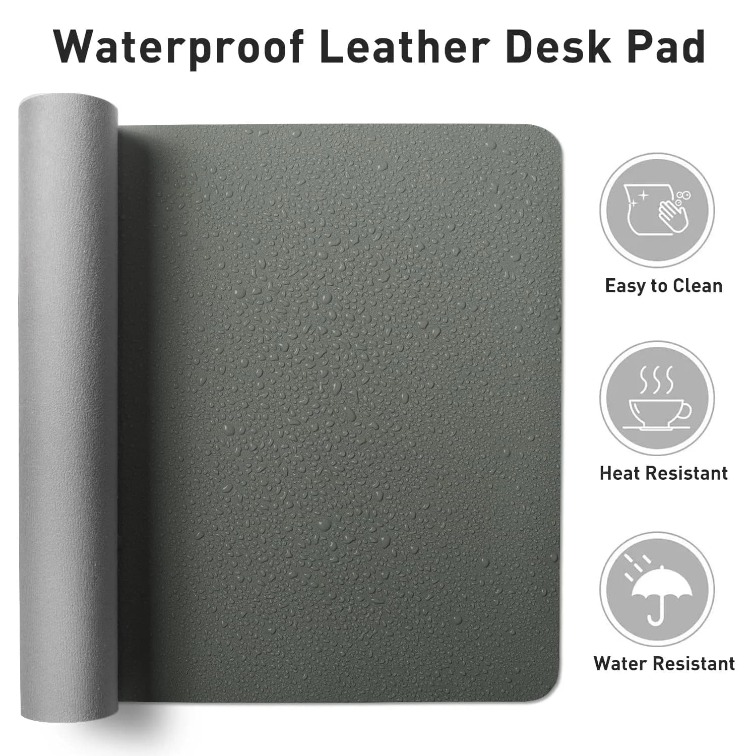 Aothia Faux Leather Desk Mat Jungle Green 55" x 17" | Protects Your Desk with Style - view 7