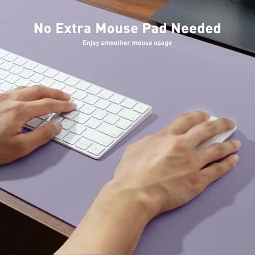 Aothia Faux Leather Desk Mat - Lavender 140cm (55") x 43cm (17") | Smooth Writing Surface for Office & Home thumbnail 4
