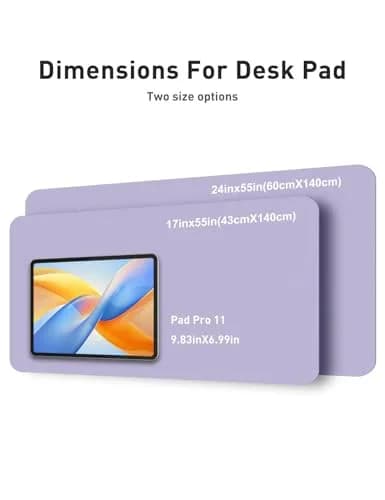 Aothia Faux Leather Desk Mat - Lavender 140cm (55") x 43cm (17") | Smooth Writing Surface for Office & Home thumbnail 5