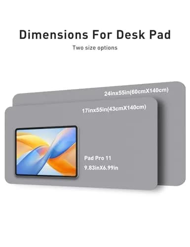 Aothia Faux Leather Desk Mat - Light Grey, 55" x 17" | Protects Desks, Smooth Writing Surface thumbnail 5