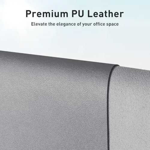 Aothia Faux Leather Desk Mat - Light Grey, 55" x 17" | Protects Desks, Smooth Writing Surface thumbnail 2