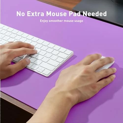 Aothia Faux Leather Desk Mat - Iris Violet 140cm x 43cm (55" x 17") | Protects Desks from Scratches, Spills, and Heat thumbnail 4