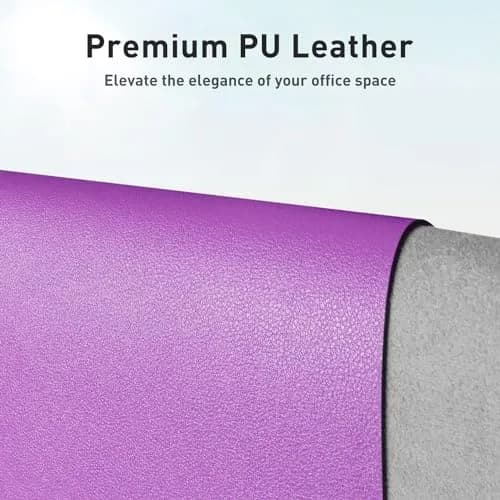 Aothia Faux Leather Desk Mat - Iris Violet 140cm x 43cm (55" x 17") | Protects Desks from Scratches, Spills, and Heat thumbnail 2