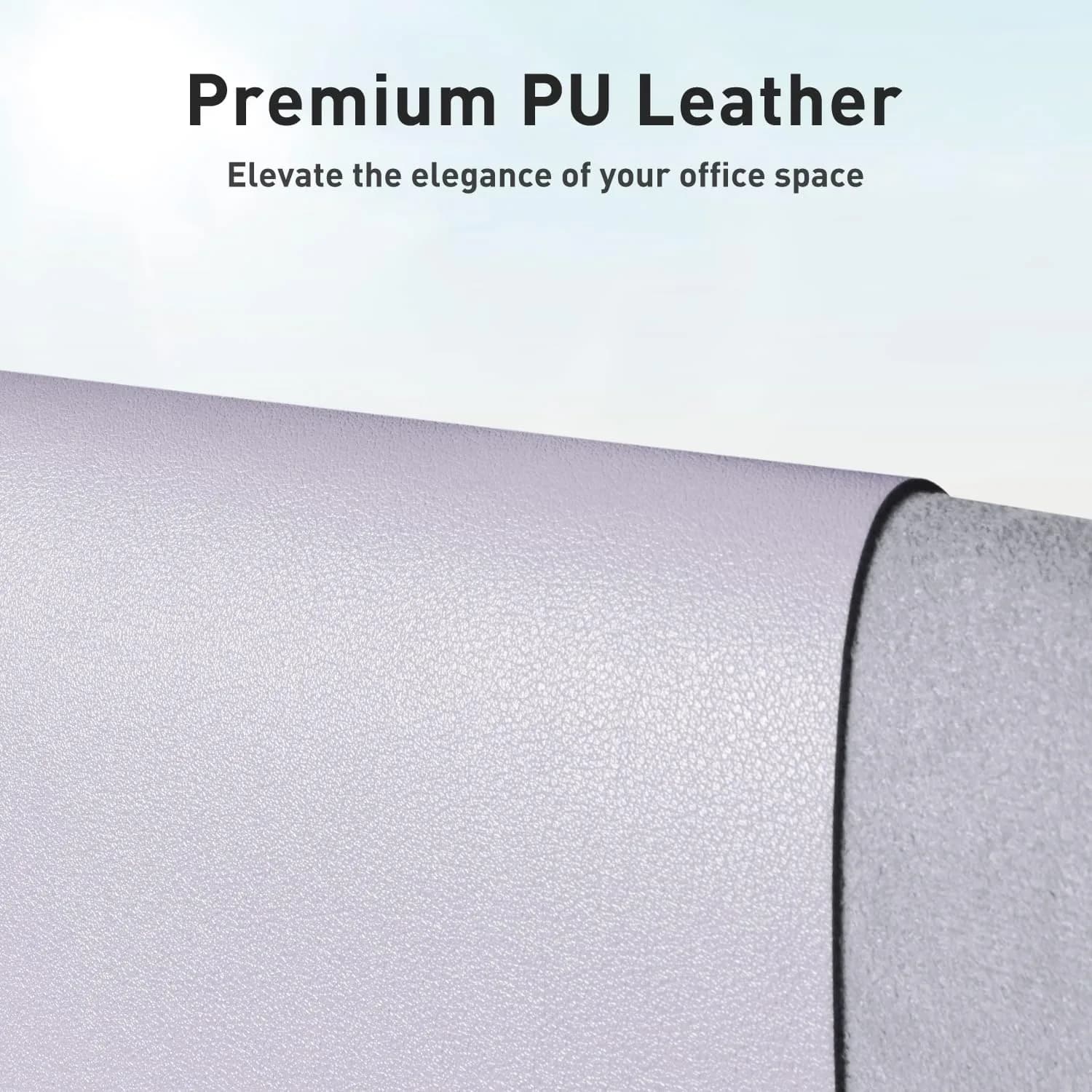 Aothia Faux Leather Desk Mat - Soft Lavender XL (55" x 24") | Protects Desk, Doubles as Large Mouse Pad - view 2