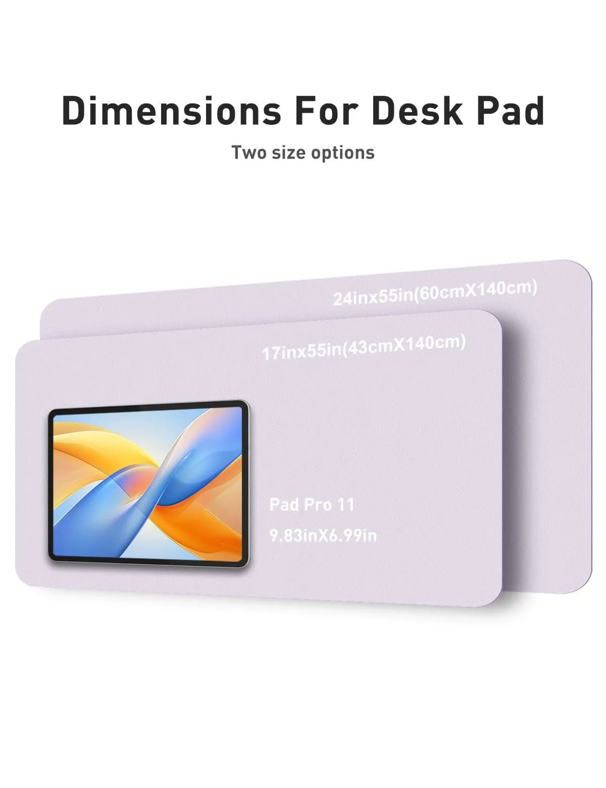 Aothia Faux Leather Desk Mat - Soft Lavender XL (55" x 24") | Protects Desk, Doubles as Large Mouse Pad - view 7