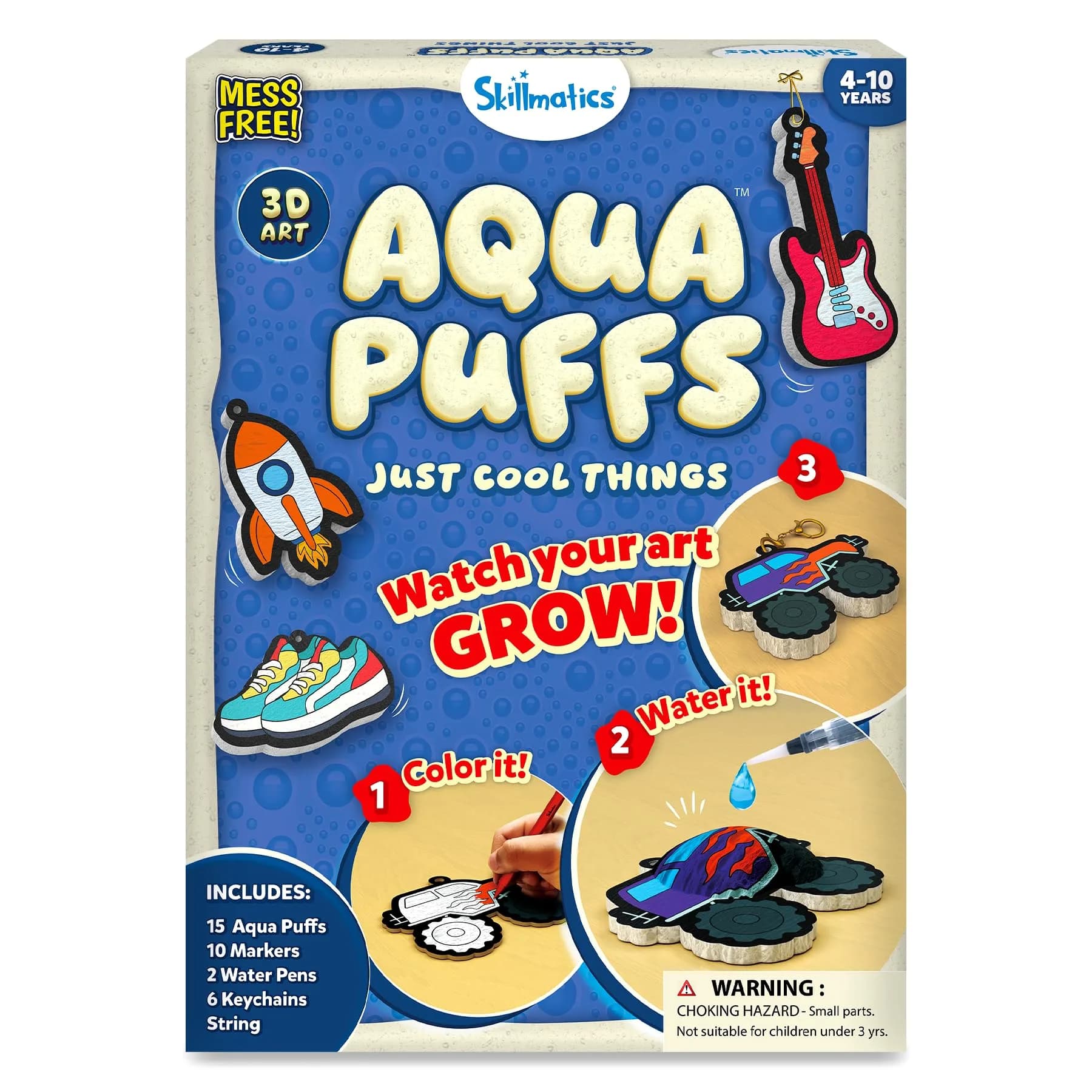 Skillmatics Aqua Puffs 3D Art Kit - Just Boy Things | Mess-Free Paint by Number Craft for Kids Ages 4-10 - main product image