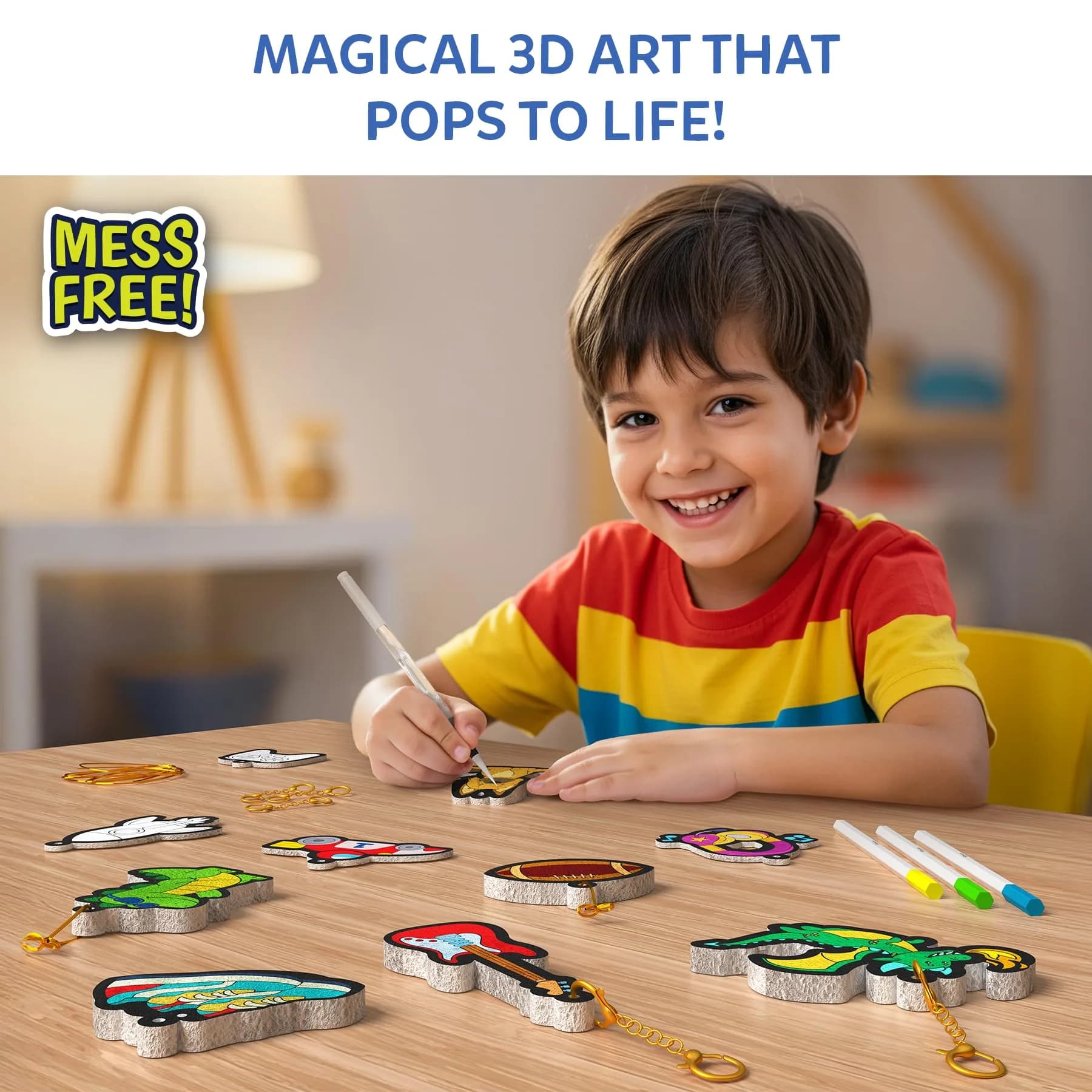 Skillmatics Aqua Puffs 3D Art Kit - Just Boy Things | Mess-Free Paint by Number Craft for Kids Ages 4-10 - view 2