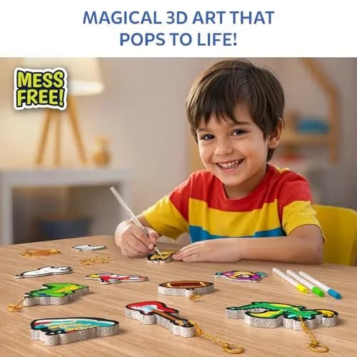Skillmatics Aqua Puffs Just Boy Things Art & Craft Kit | Mess-Free 3D Puffy Creations for Ages 4-10 thumbnail 2