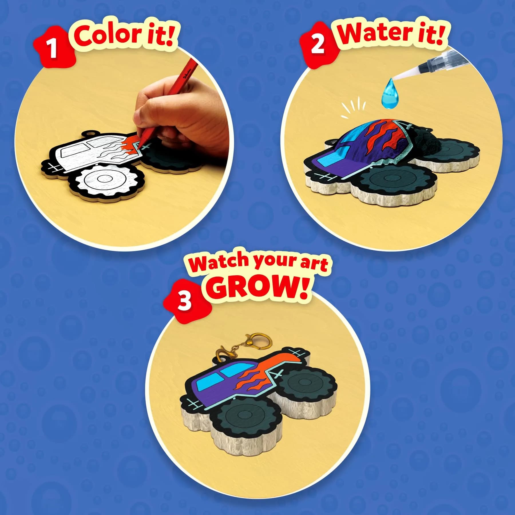 Skillmatics Aqua Puffs 3D Art Kit - Just Boy Things | Mess-Free Paint by Number Craft for Kids Ages 4-10 - view 3