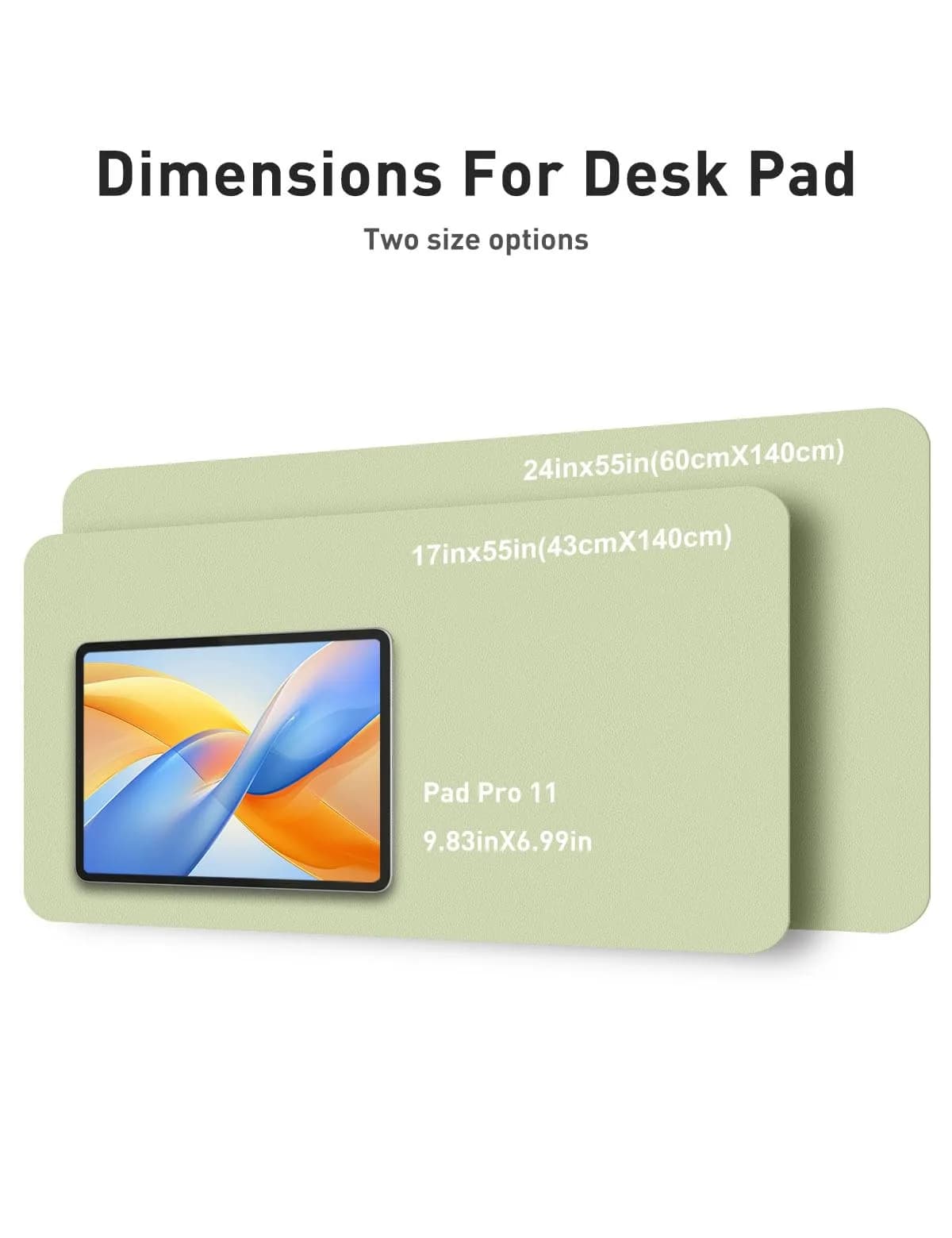 Aothia Faux Leather Desk Mat - Non-Slip PU Leather Desk Blotter, Waterproof Writing Surface, Large Desk Pad for Office & Home (Grass Green, 139.7cm x 43.18cm) - view 5