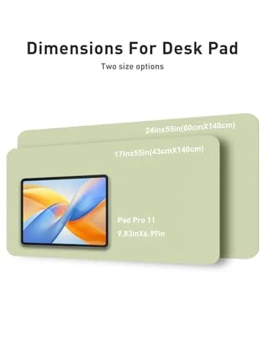 Aothia Faux Leather Desk Mat - Non-Slip PU Leather Desk Blotter, Waterproof Writing Surface, Large Desk Pad for Office & Home (Grass Green, 139.7cm x 43.18cm) thumbnail 5