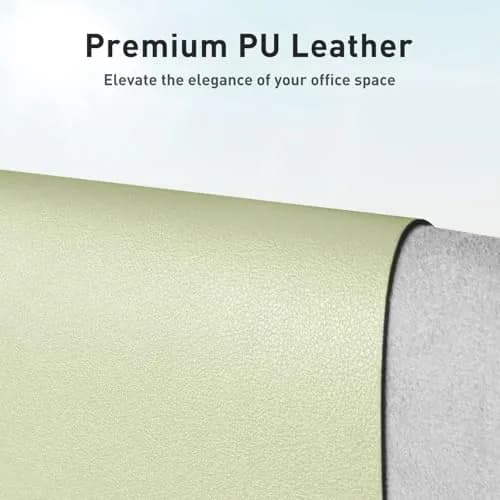Aothia Faux Leather Desk Mat - Non-Slip PU Leather Desk Blotter, Waterproof Writing Surface, Large Desk Pad for Office & Home (Grass Green, 139.7cm x 43.18cm) thumbnail 2