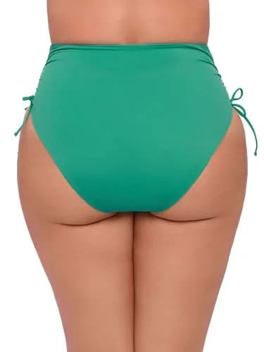 S3 Swim Women's High Waist Bikini Bottom Jade | Adjustable Side Tie, Smoothing Fit thumbnail 2
