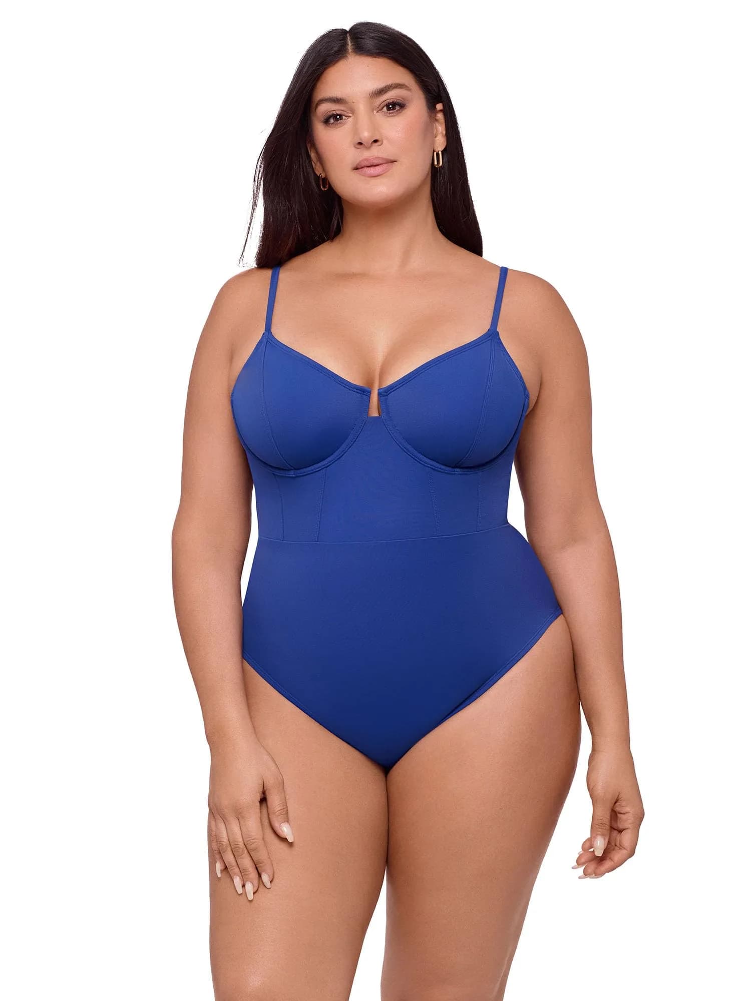 S3 Swim Women's Sculpting Corset Underwire One Piece Swimsuit | Indigo, Medium
