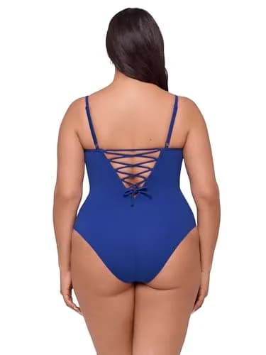 S3 Swim Women's Sculpting Corset Underwire One Piece Swimsuit | Indigo, Medium thumbnail 2