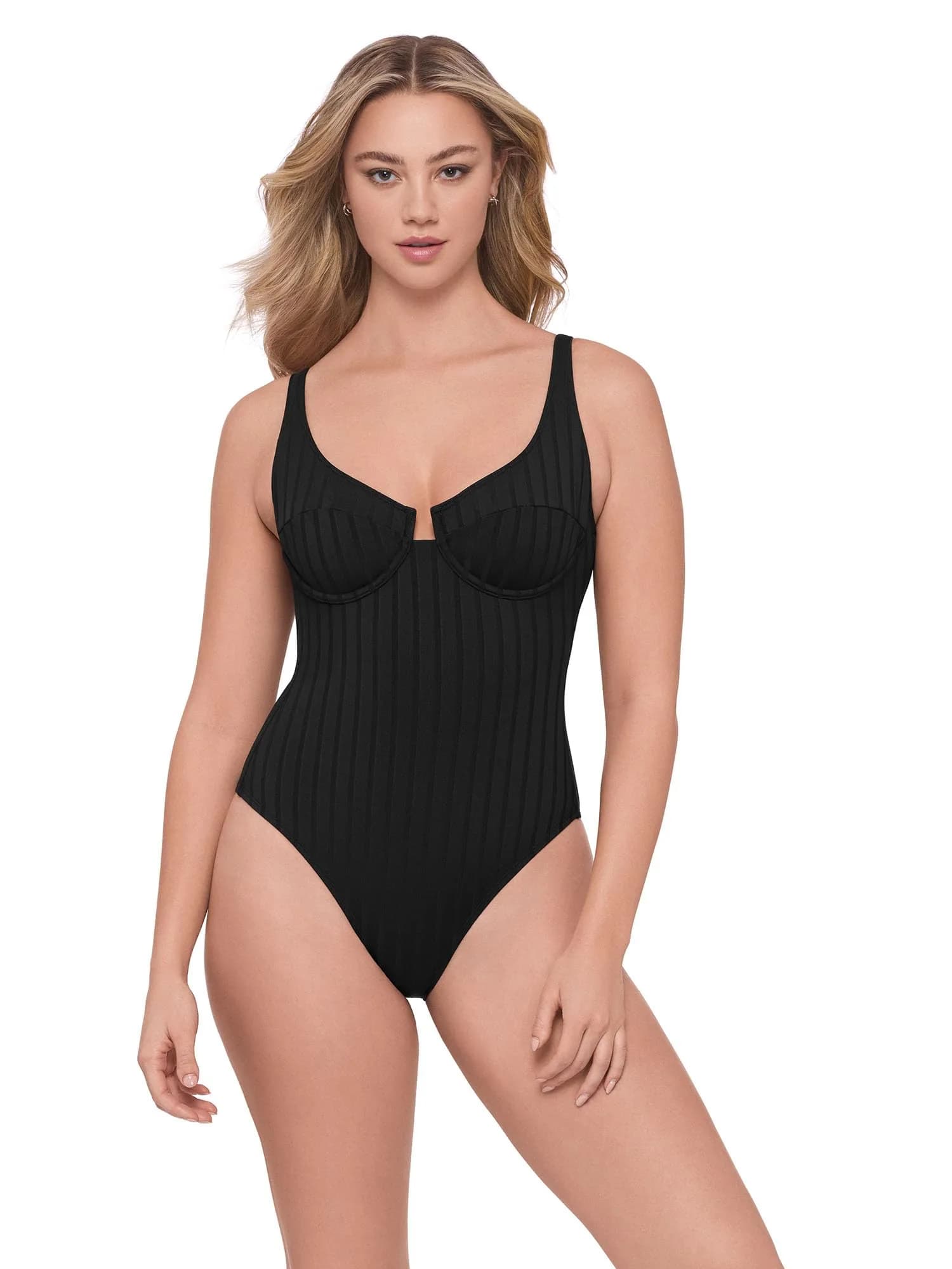 S3 Swim Women's Sculpting Scoop Neck Underwire One Piece Swimsuit | Supportive & Flattering Fit