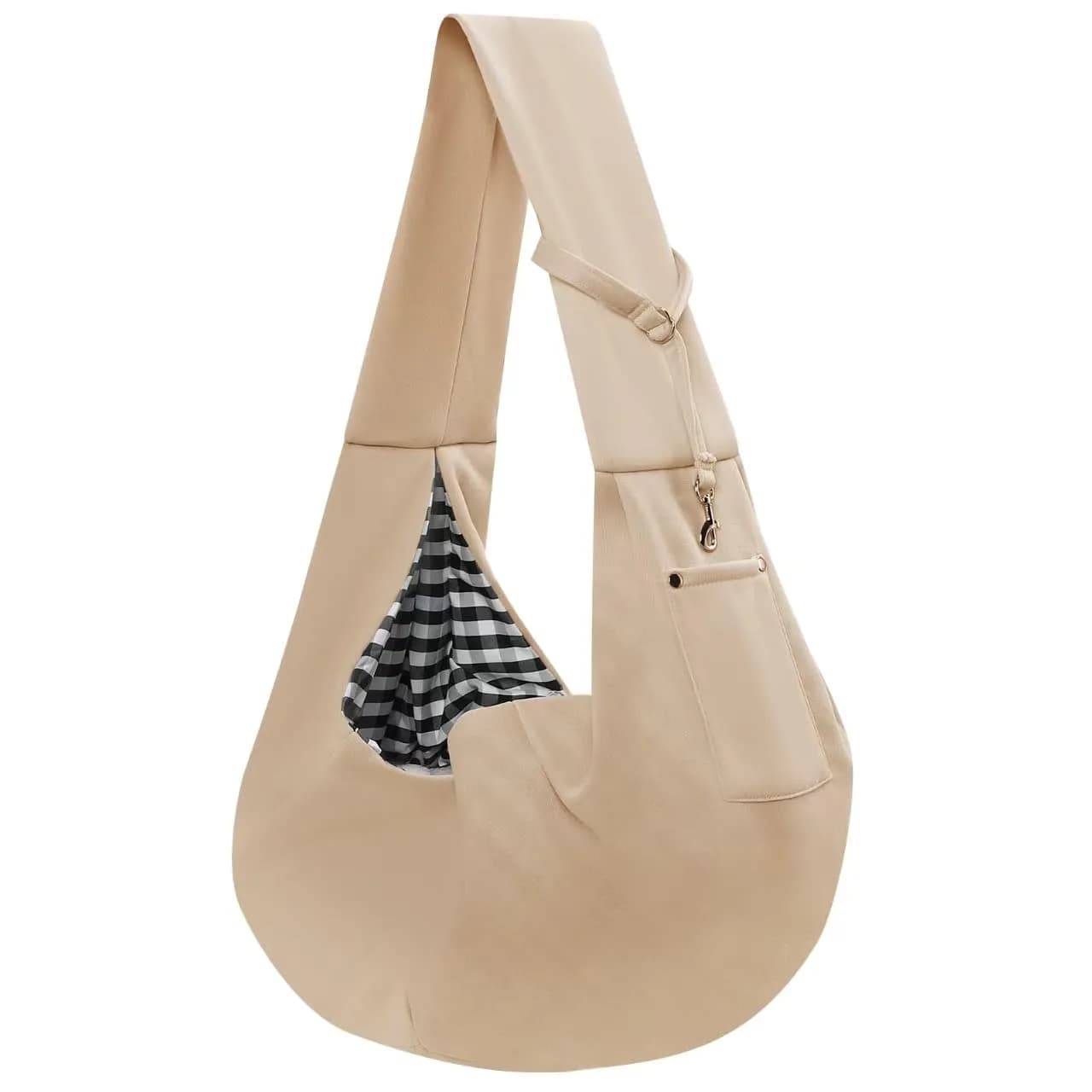ARZQUT Dog and Cat Carrier Sling Bag | Dark Blue, 53cm (21") L x 30cm (12") W — Apricot